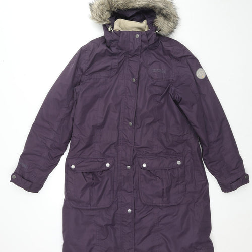 Regatta Womens Purple Parka Coat Size 14 Zip
