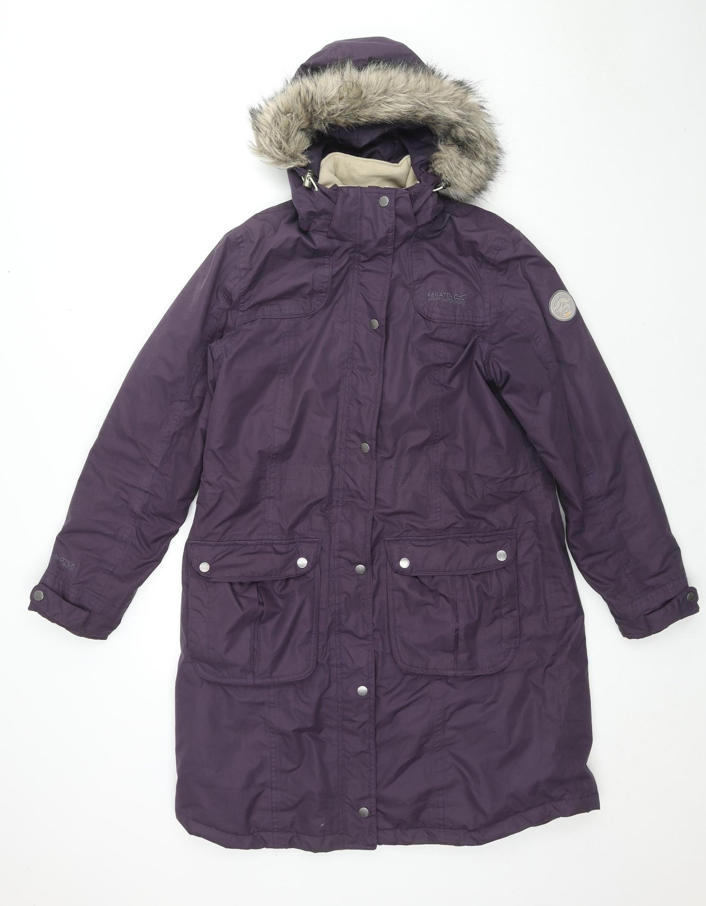 Regatta Womens Purple Parka Coat Size 14 Zip