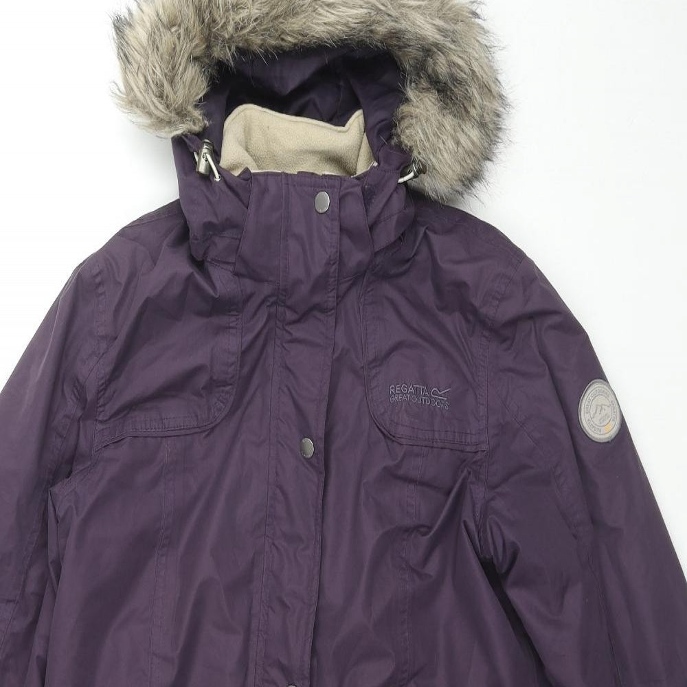 Regatta Womens Purple Parka Coat Size 14 Zip