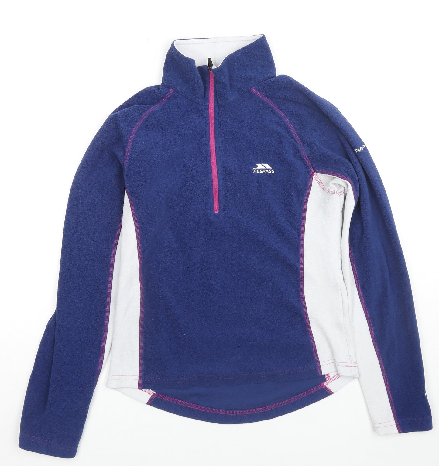 Trespass Womens Blue Colourblock Polyester Pullover Sweatshirt Size S Zip
