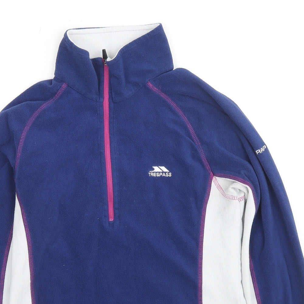 Trespass Womens Blue Colourblock Polyester Pullover Sweatshirt Size S Zip