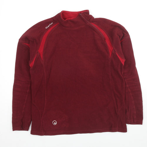 Quechua Womens Red Polyester Pullover Sweatshirt Size M Pullover - Logo