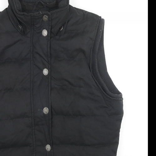 Fat Face Womens Black Gilet Jacket Size 10 Zip - Quilted