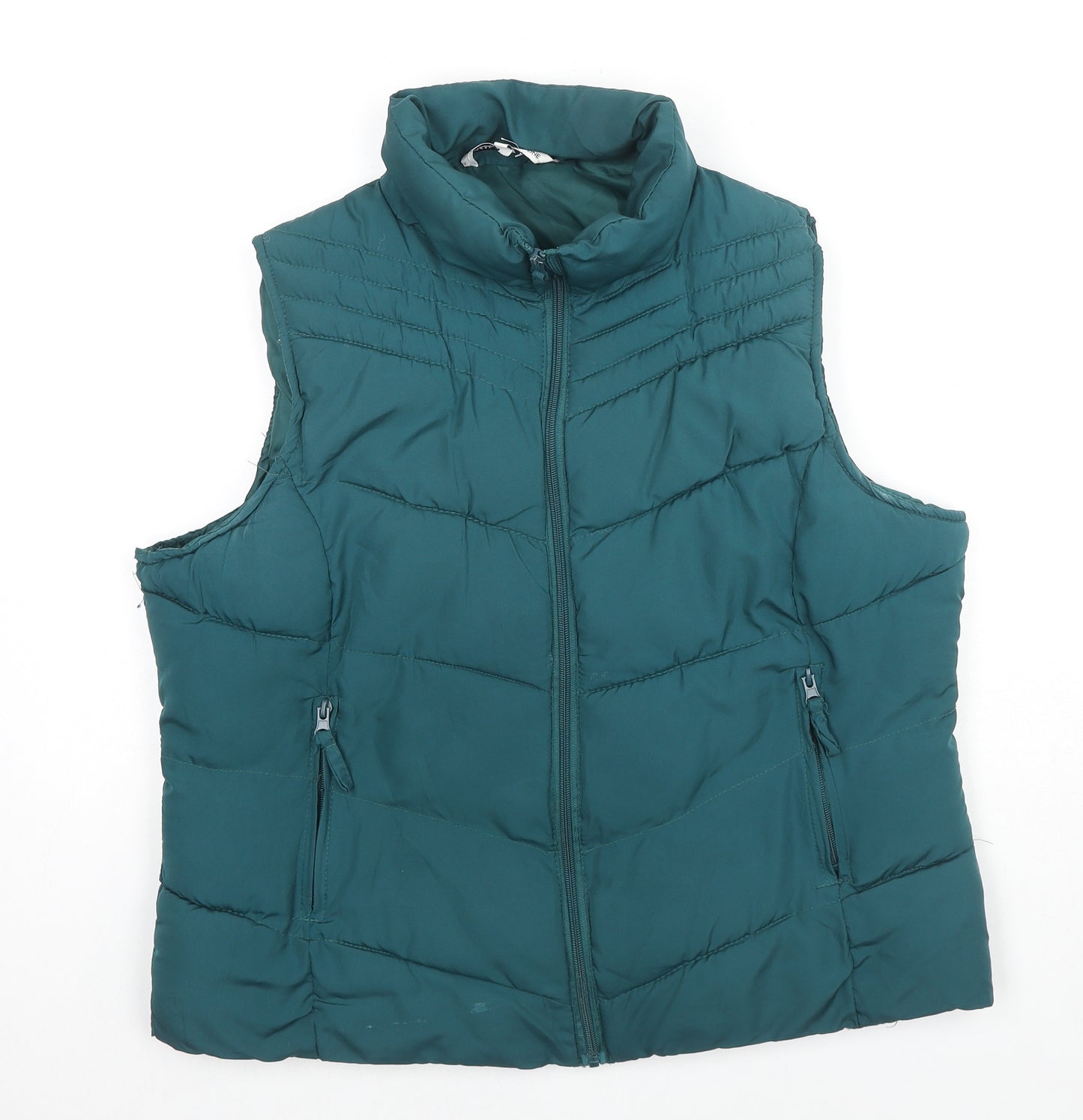 Store Twenty One Womens Blue Gilet Jacket Size 18 Zip - Quilted