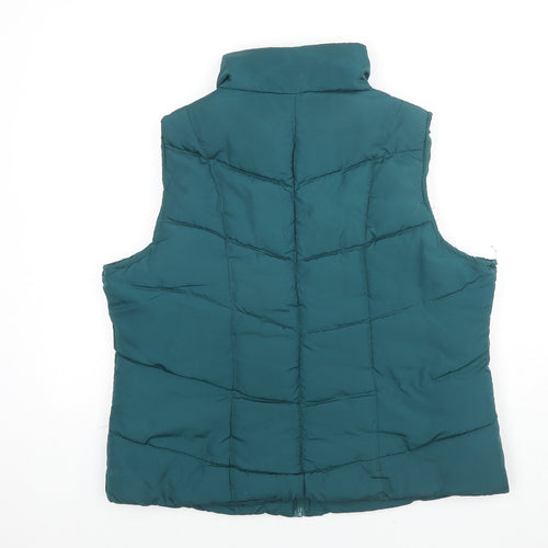 Store Twenty One Womens Blue Gilet Jacket Size 18 Zip - Quilted