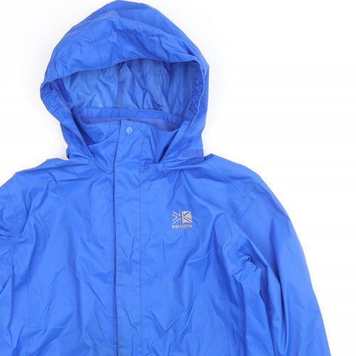Karrimor Boys Blue Windbreaker Jacket Size 13 Years Zip - Logo