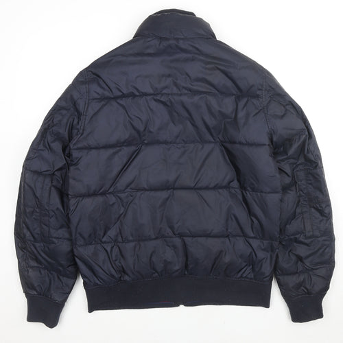 Tommy Hilfiger Mens Blue Puffer Jacket Jacket Size S Zip