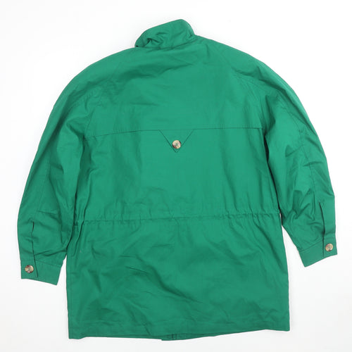 St Michael Womens Green Parka Coat Size 14 Zip