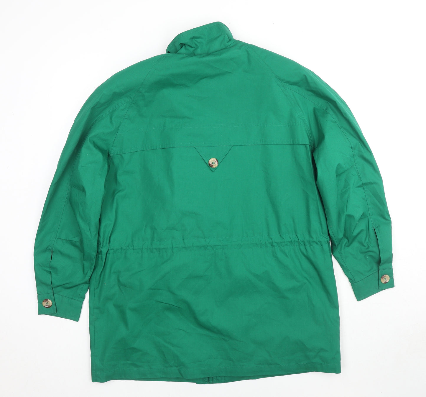 St Michael Womens Green Parka Coat Size 14 Zip