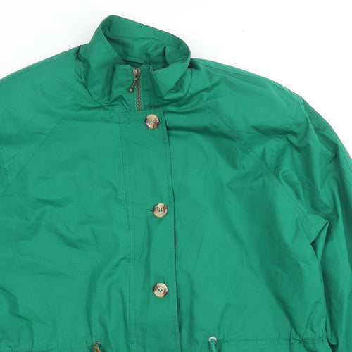St Michael Womens Green Parka Coat Size 14 Zip