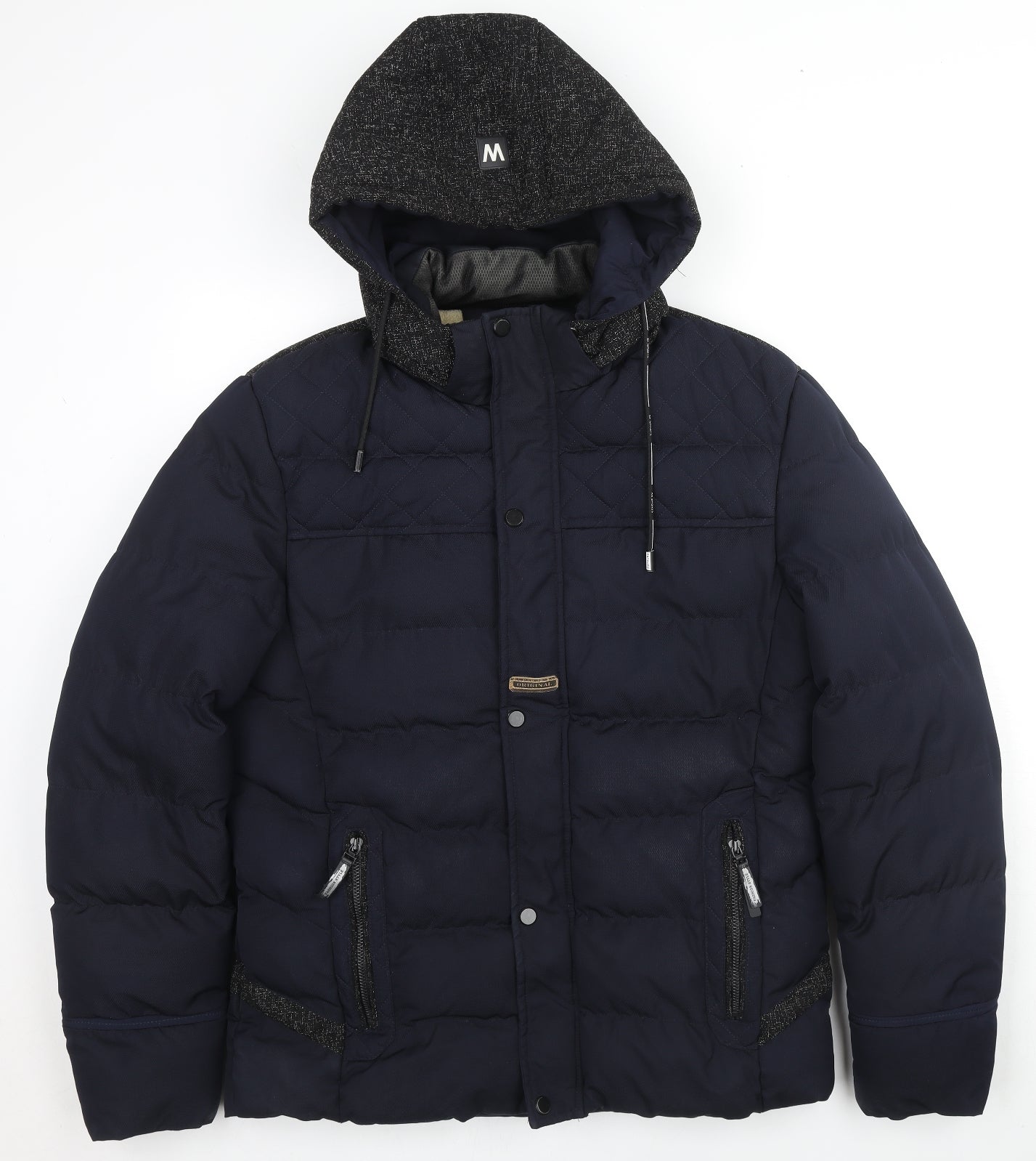 MFKK Fashion Mens Blue Puffer Jacket Coat Size 3XL Zip