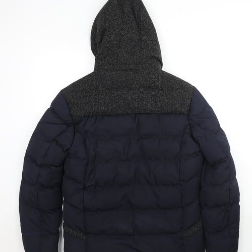 MFKK Fashion Mens Blue Puffer Jacket Coat Size 3XL Zip
