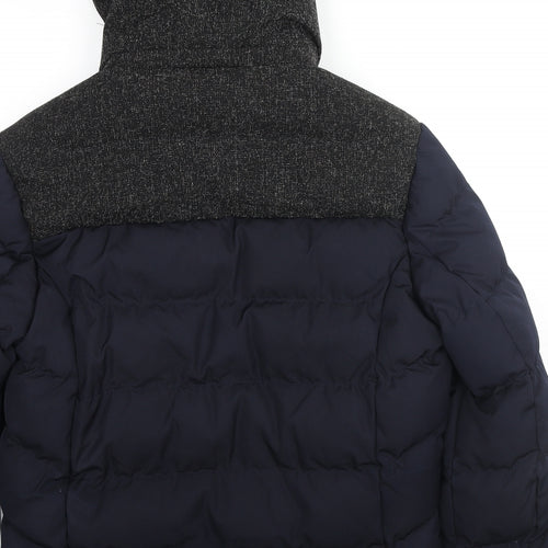 MFKK Fashion Mens Blue Puffer Jacket Coat Size 3XL Zip