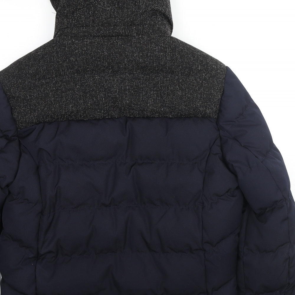 MFKK Fashion Mens Blue Puffer Jacket Coat Size 3XL Zip