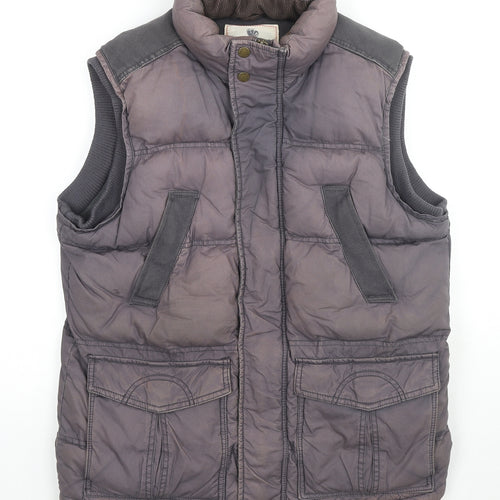 Fat Face Mens Grey Gilet Waistcoat Size S Zip