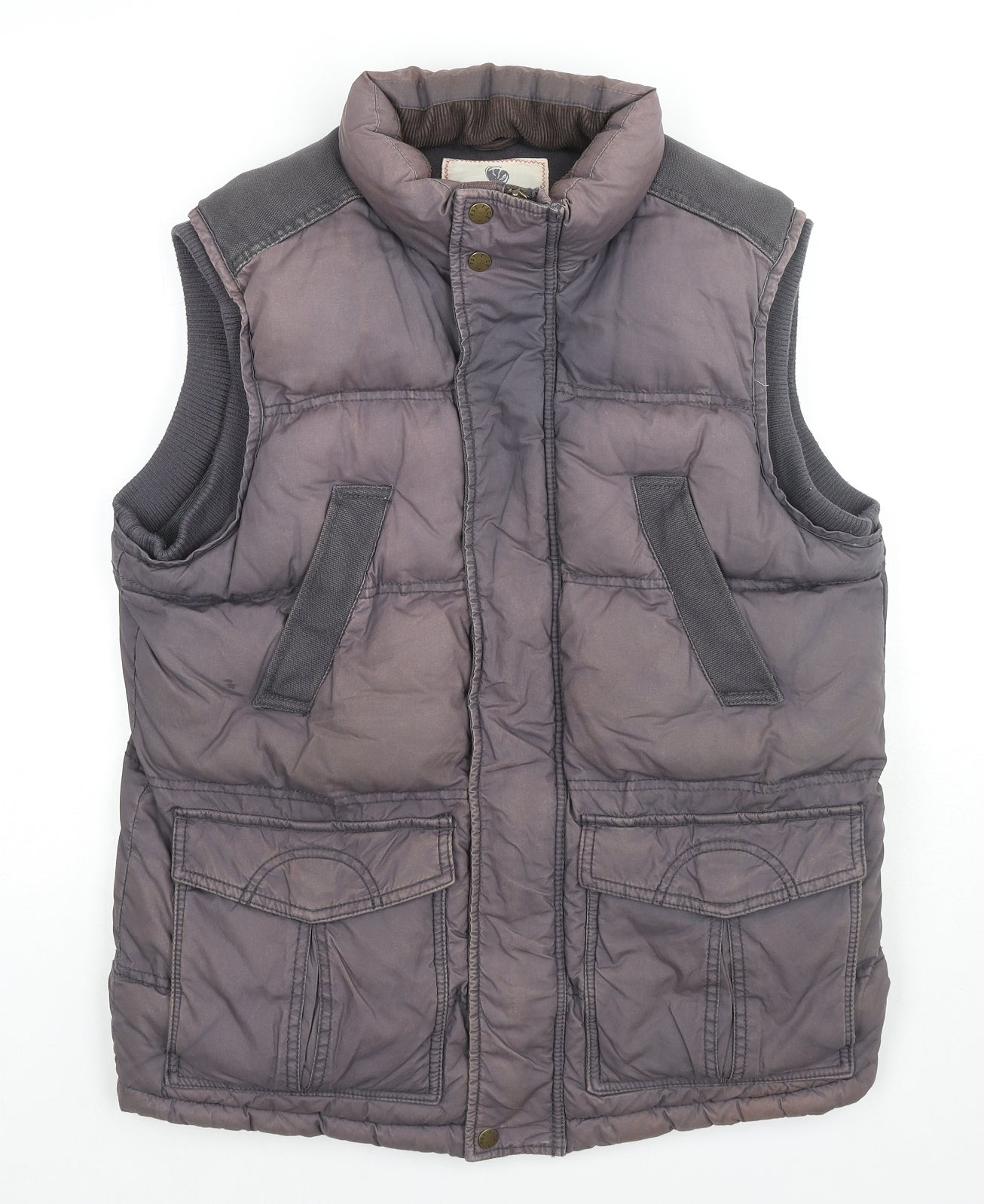 Fat Face Mens Grey Gilet Waistcoat Size S Zip