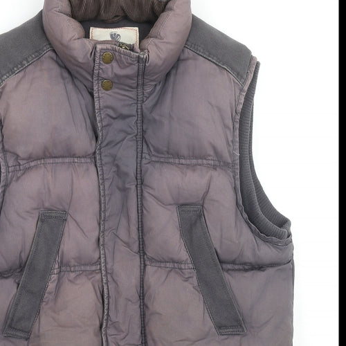 Fat Face Mens Grey Gilet Waistcoat Size S Zip