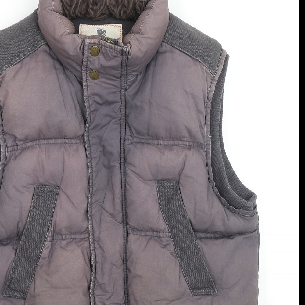 Fat Face Mens Grey Gilet Waistcoat Size S Zip