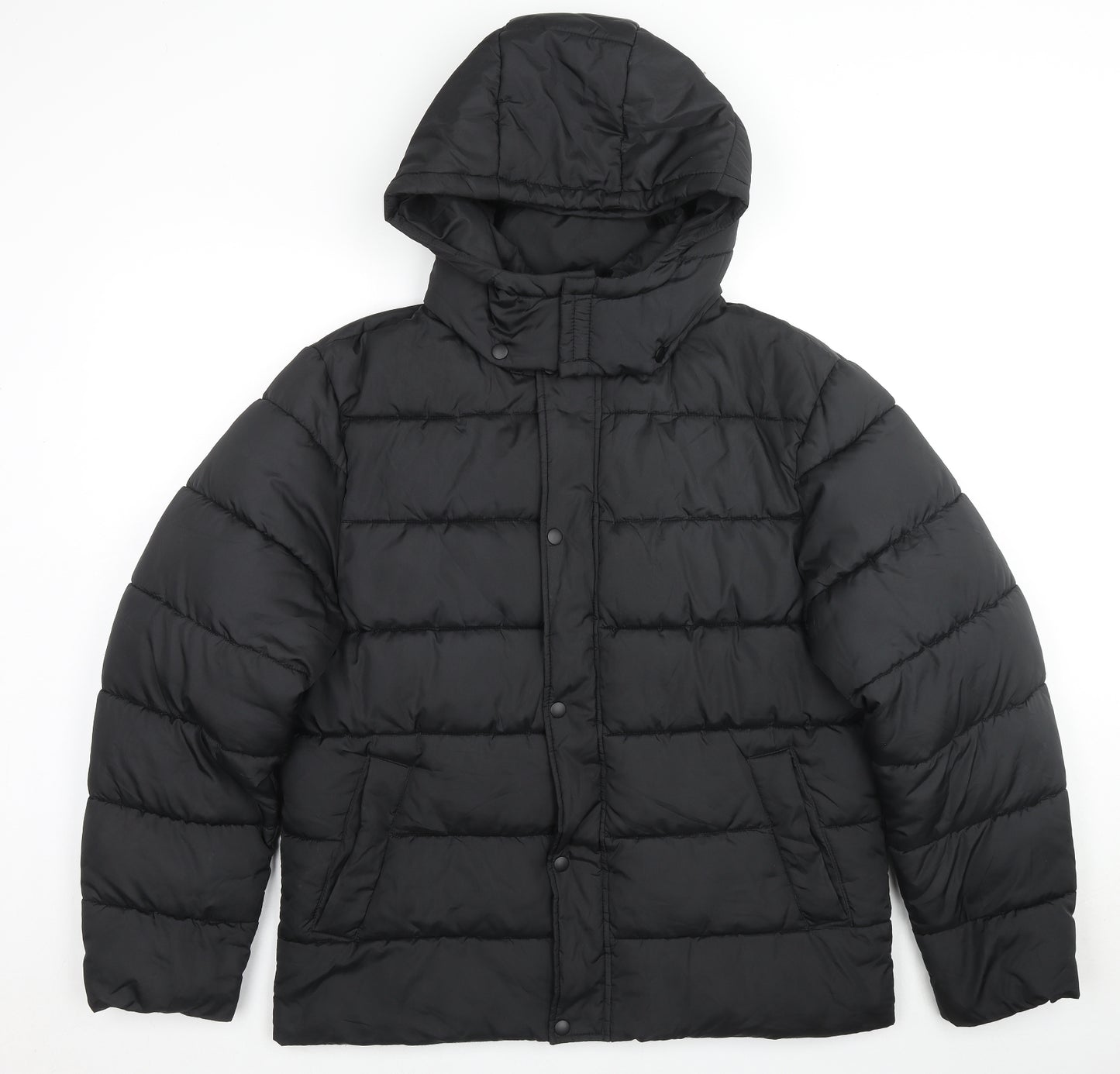 ASOS Mens Black Puffer Jacket Jacket Size M Zip
