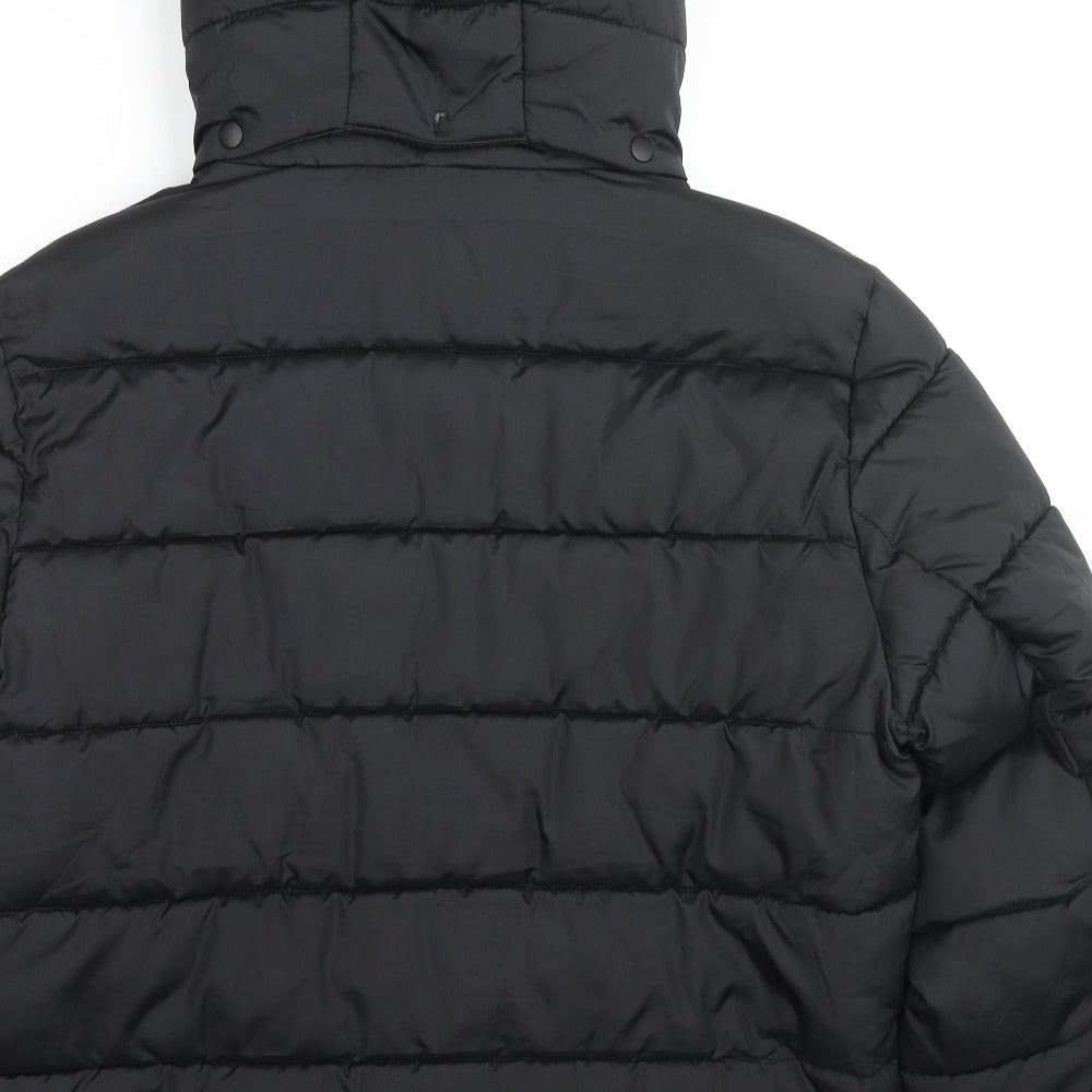 ASOS Mens Black Puffer Jacket Jacket Size M Zip