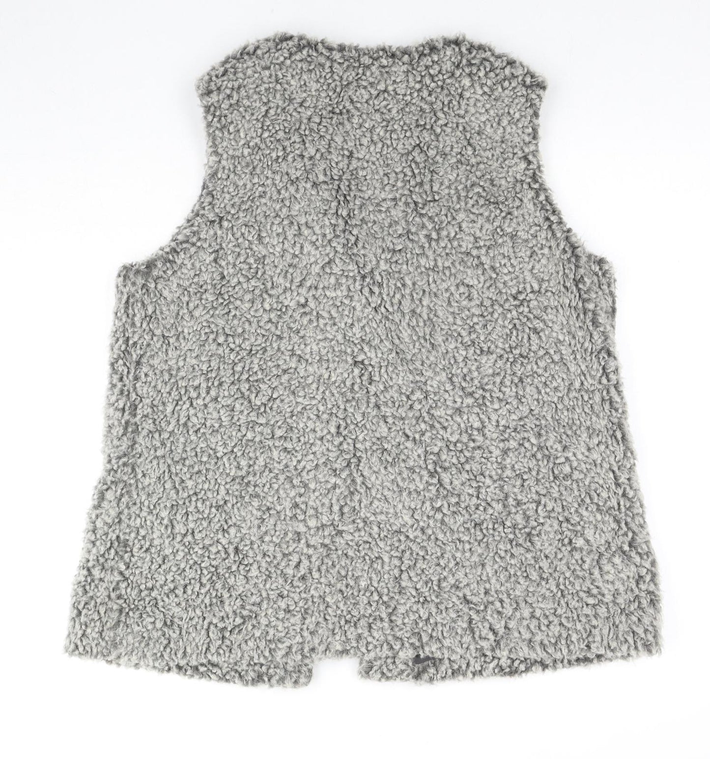 NEXT Womens Grey Gilet Waistcoat Size 16 Snap