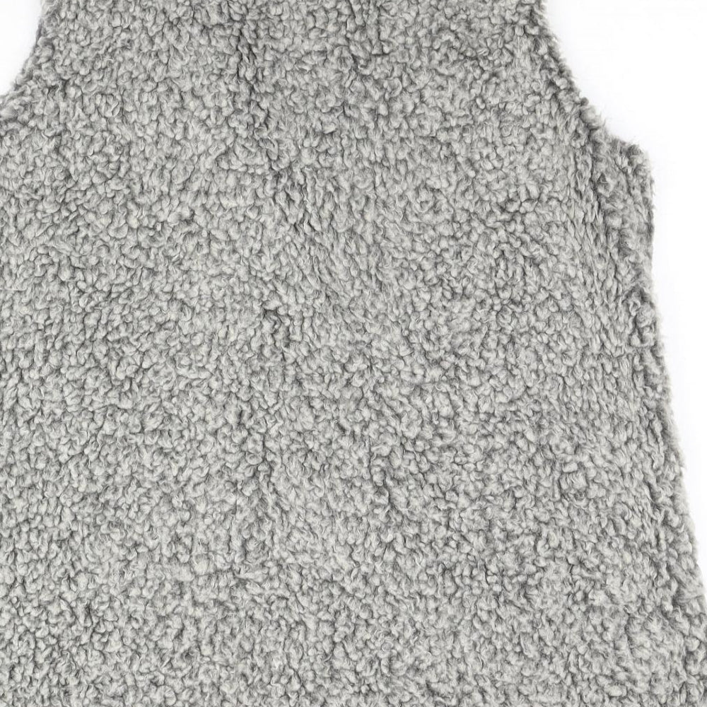 NEXT Womens Grey Gilet Waistcoat Size 16 Snap