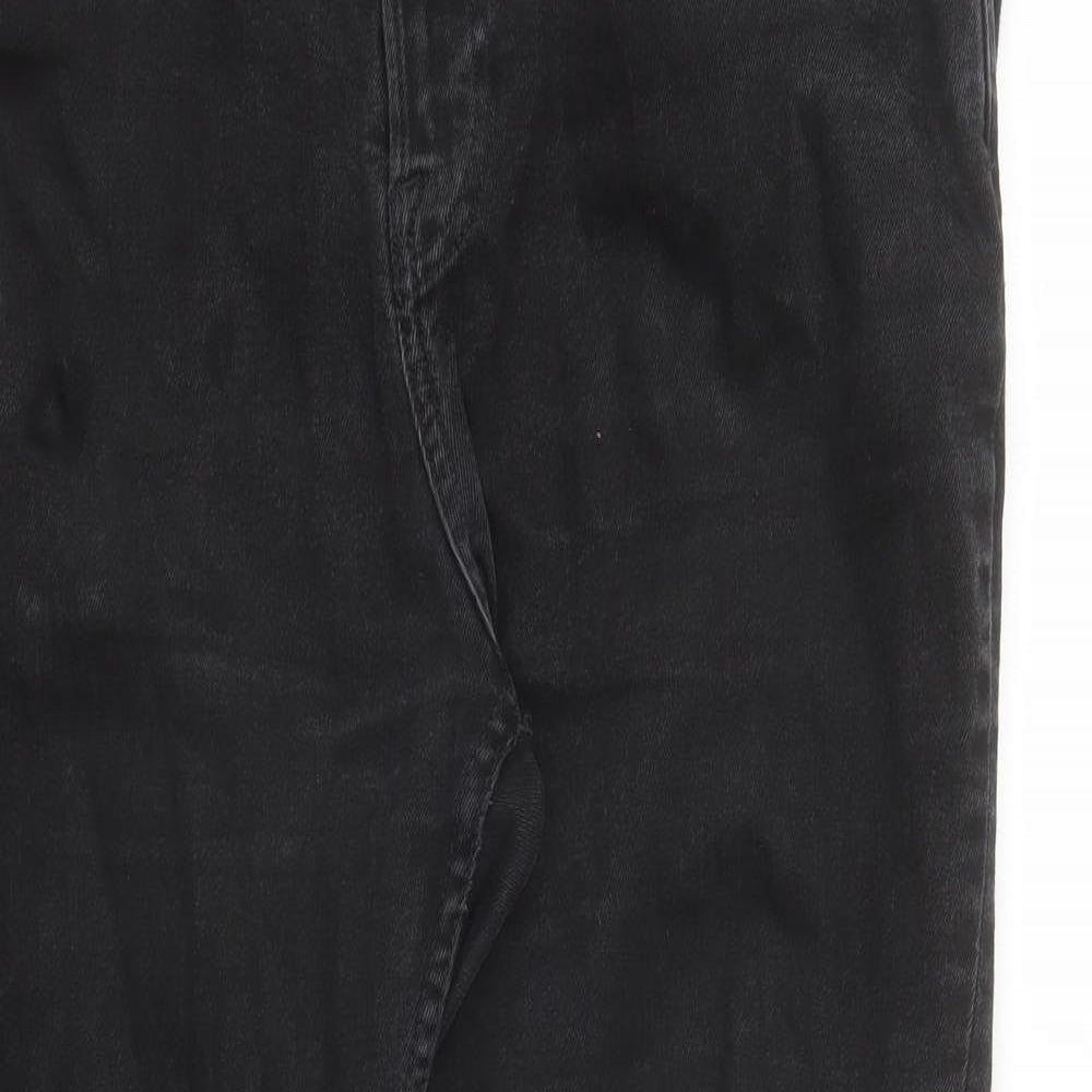 H&M Mens Black Cotton Straight Jeans Size 38 in L29 in Slim Zip