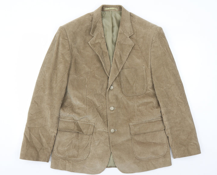 Aldon Mens Brown Cotton Jacket Suit Jacket Size 40 Regular