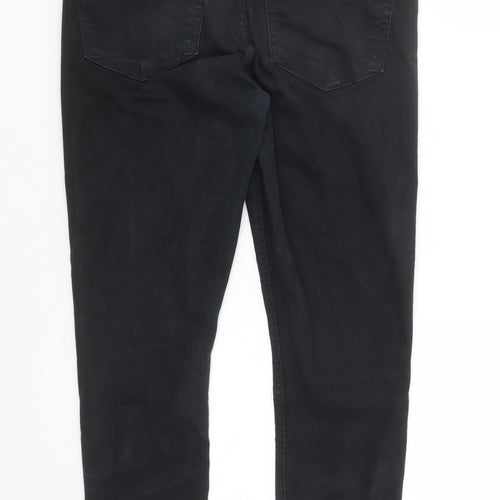 Topshop Womens Black Cotton Skinny Jeans Size 30 in L27 in Regular Button