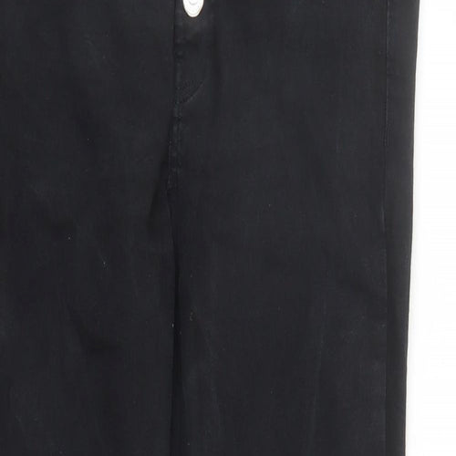 Topshop Womens Black Cotton Skinny Jeans Size 30 in L27 in Regular Button