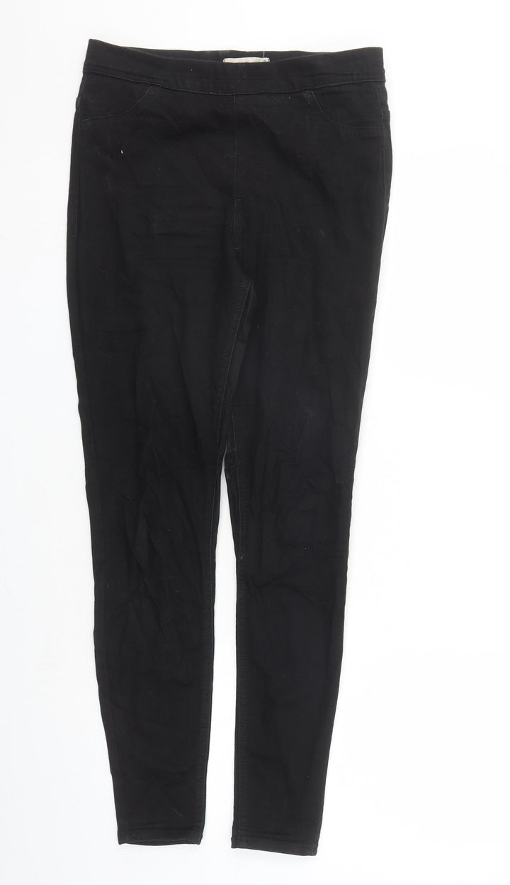 Marks and Spencer Womens Black Cotton Jegging Jeans Size 10 L27 in Regular - Elasticated Waist