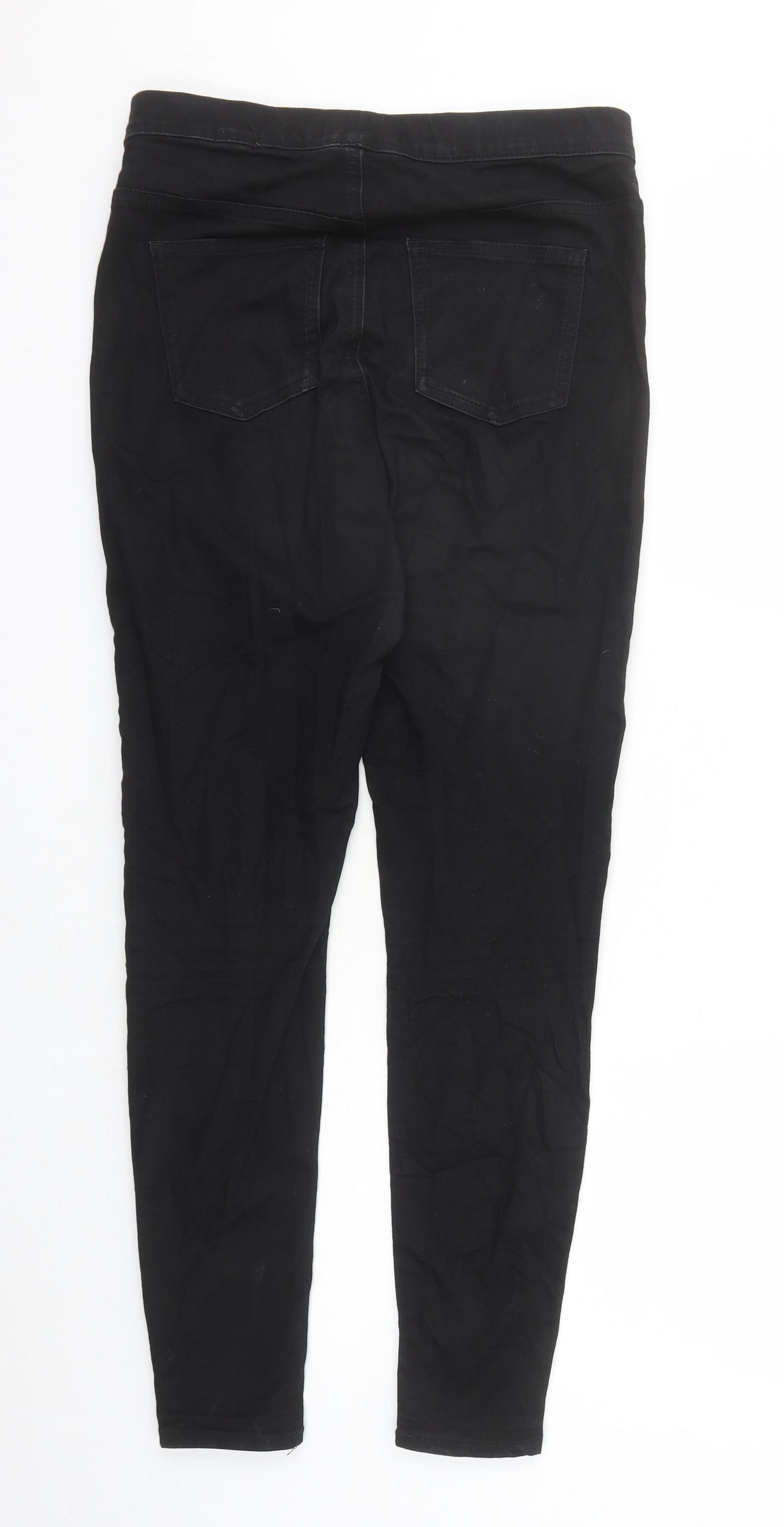 Marks and Spencer Womens Black Cotton Jegging Jeans Size 10 L27 in Regular - Elasticated Waist