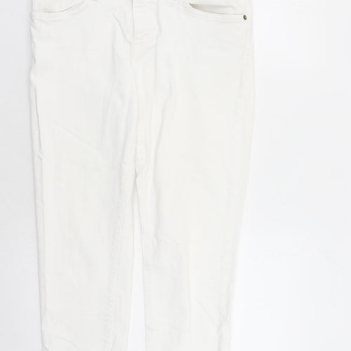 Current/Elliott Womens White Cotton Straight Jeans Size 34 in L27 in Regular Zip