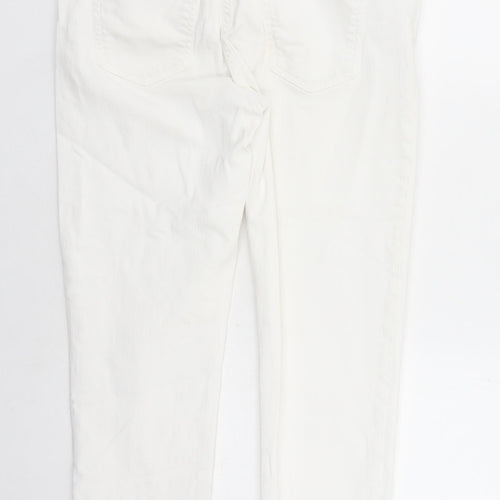 Current/Elliott Womens White Cotton Straight Jeans Size 34 in L27 in Regular Zip