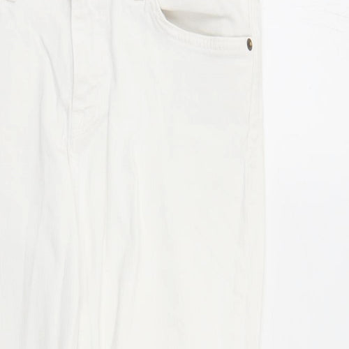 Current/Elliott Womens White Cotton Straight Jeans Size 34 in L27 in Regular Zip