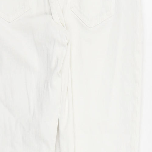 Current/Elliott Womens White Cotton Straight Jeans Size 34 in L27 in Regular Zip