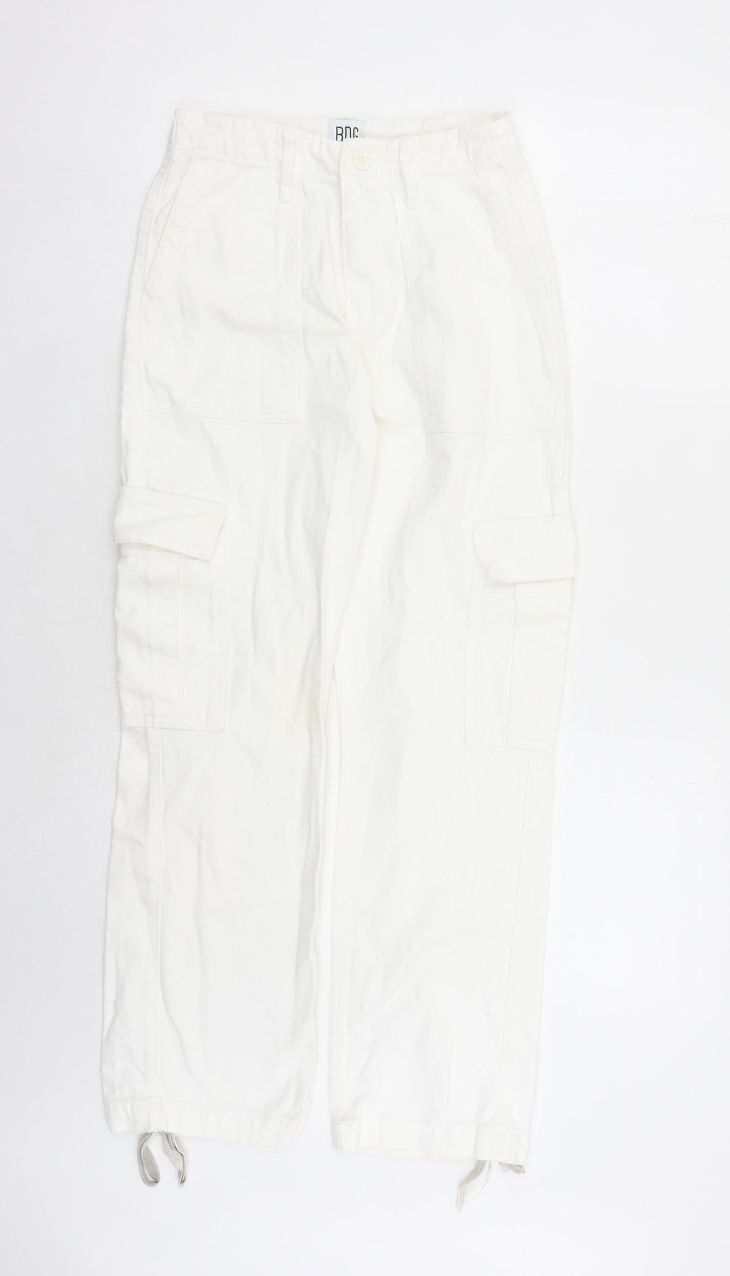 BDG Womens White Cotton Straight Jeans Size XS L28 in Regular Zip - Cargo