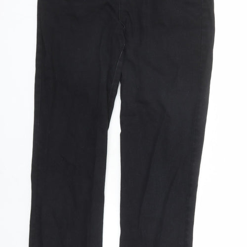 Heavenly Jeans Womens Black Cotton Straight Jeans Size 12 L31 in Regular Zip