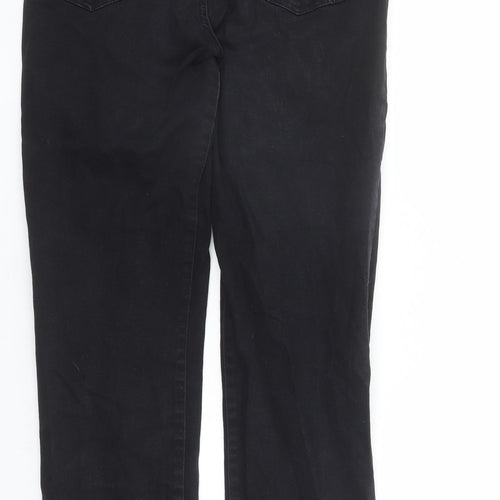 Heavenly Jeans Womens Black Cotton Straight Jeans Size 12 L31 in Regular Zip