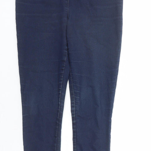 Marks and Spencer Womens Blue Cotton Jegging Jeans Size 10 L28 in Regular - Elasticated Waist