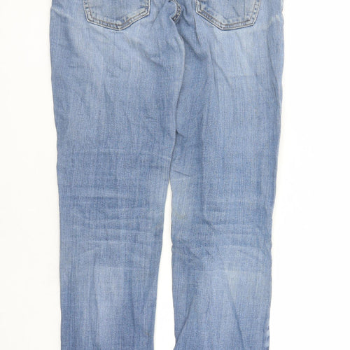 Mango Womens Blue Cotton Straight Jeans Size 30 in L31 in Slim Zip