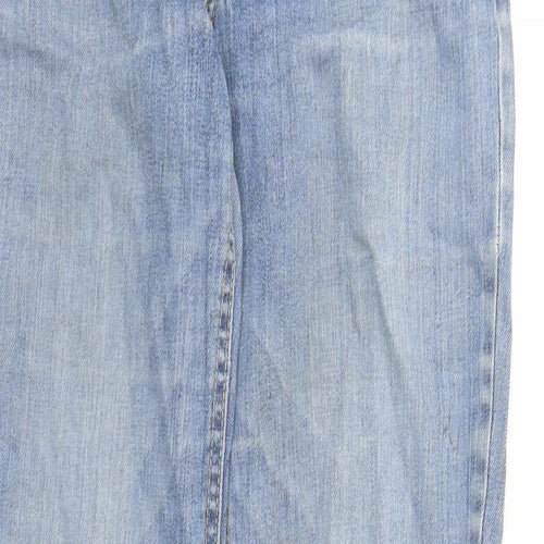 Mango Womens Blue Cotton Straight Jeans Size 30 in L31 in Slim Zip