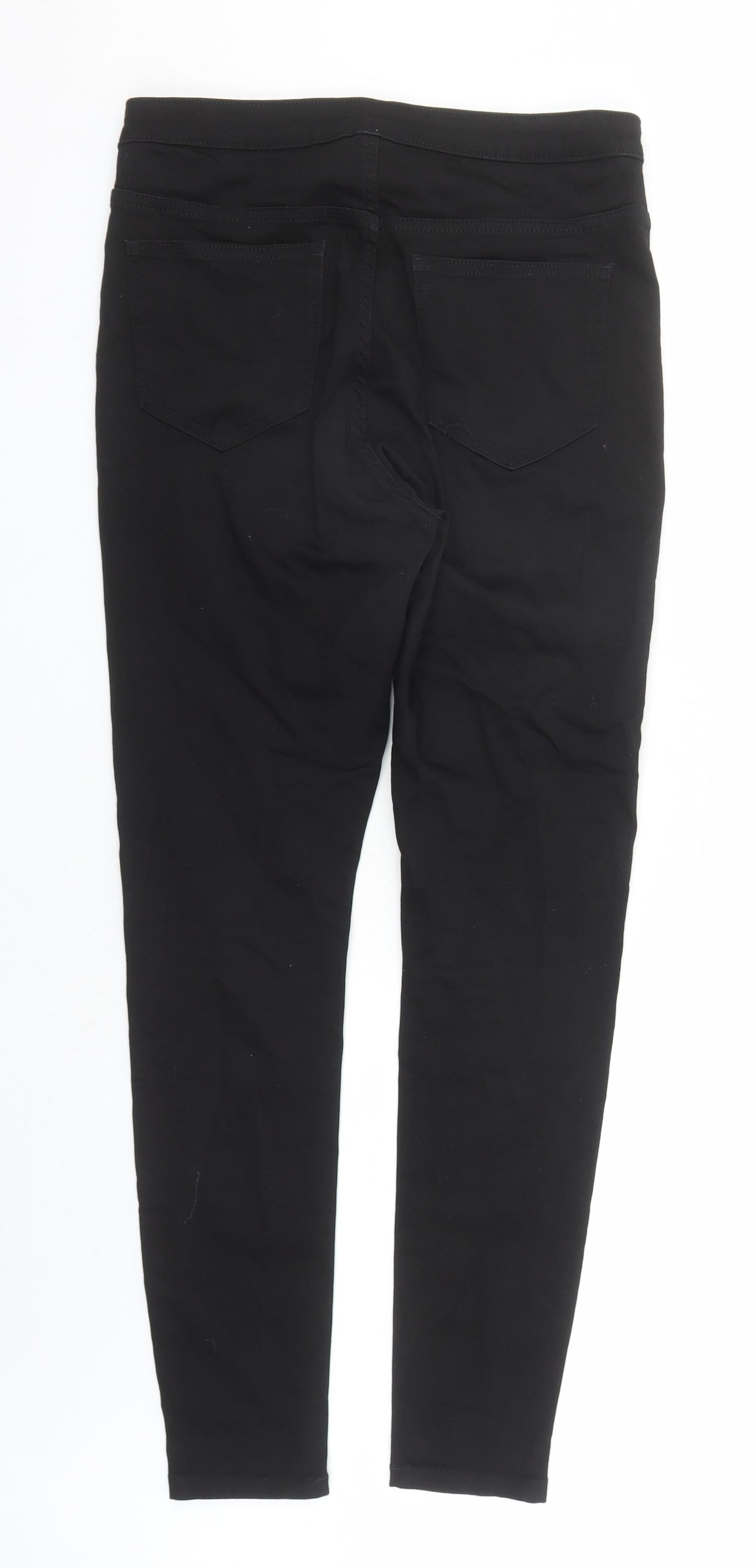 Marks and Spencer Womens Black Cotton Skinny Jeans Size 14 L30 in Regular Zip