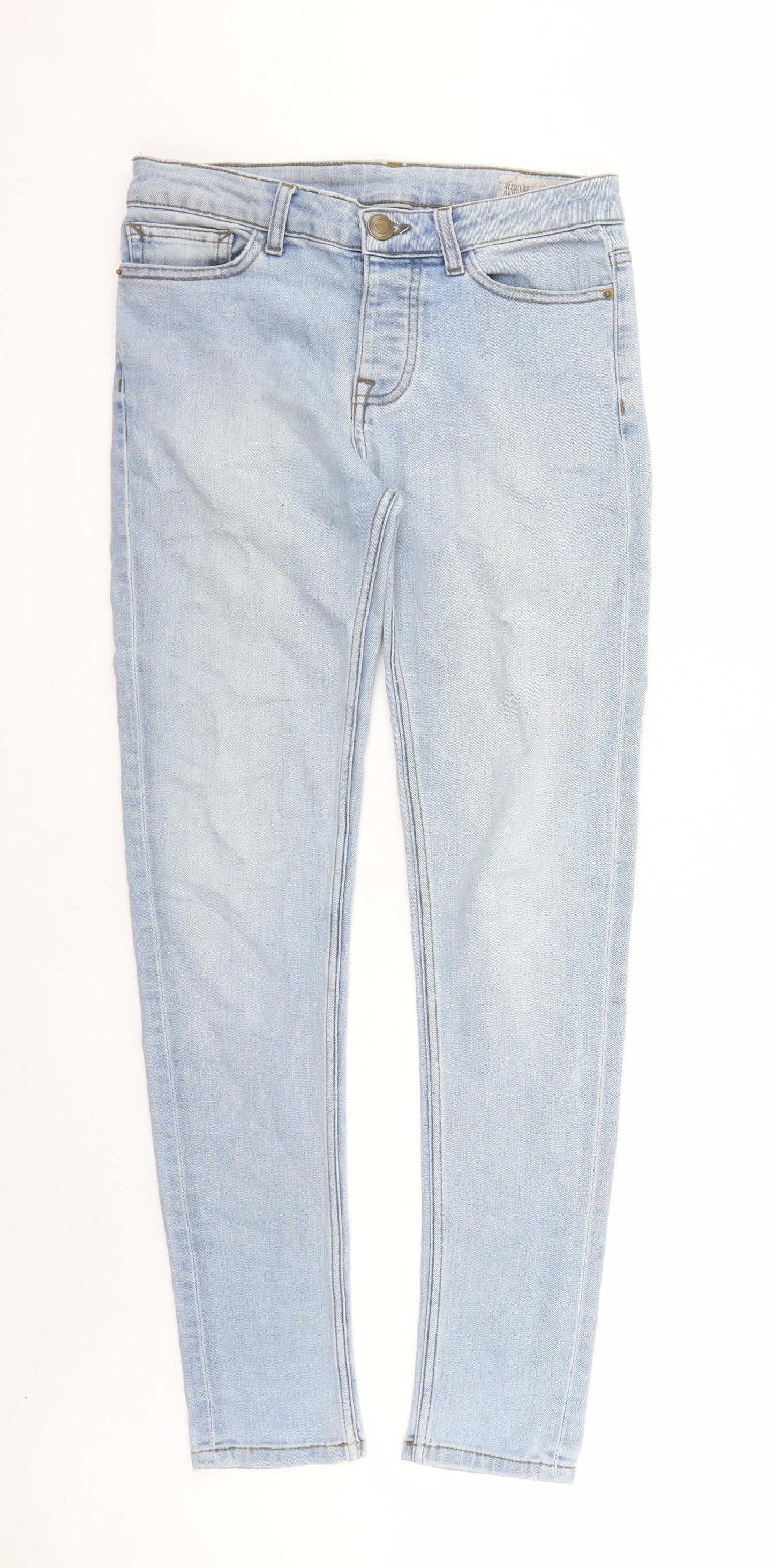 Denim & Co. Mens Blue Cotton Straight Jeans Size 30 in L30 in Regular Zip