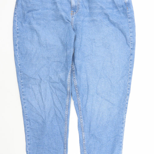 Denim & Co. Womens Blue Cotton Straight Jeans Size 20 L28 in Regular Zip