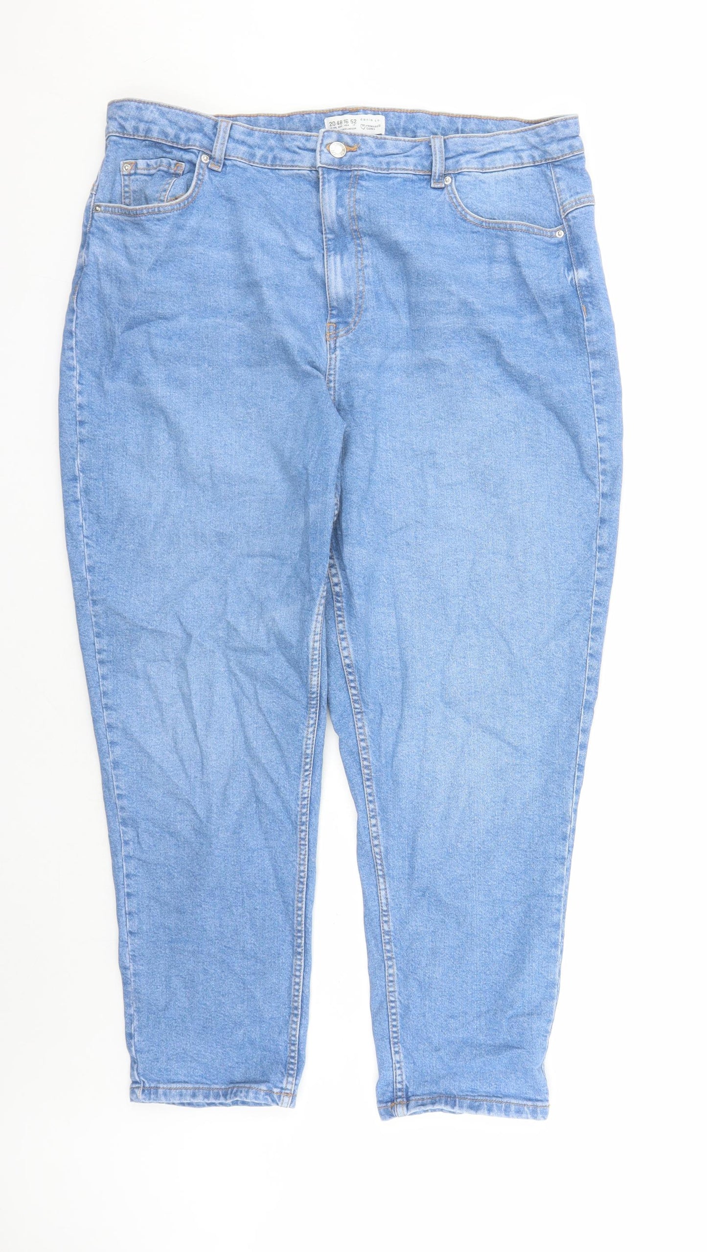 Denim & Co. Womens Blue Cotton Straight Jeans Size 20 L28 in Regular Zip
