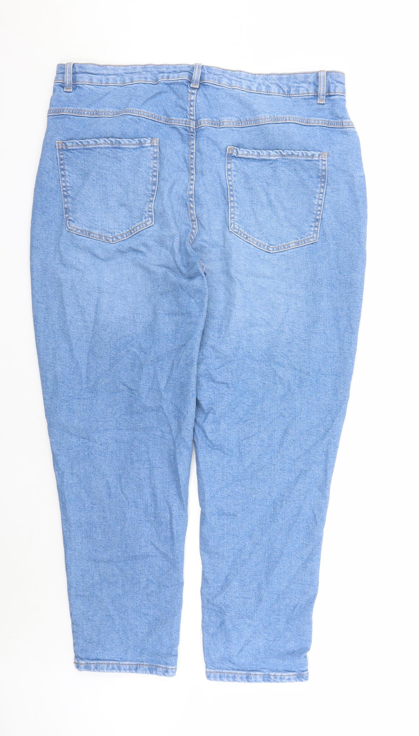 Denim & Co. Womens Blue Cotton Straight Jeans Size 20 L28 in Regular Zip