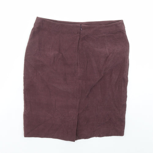French Connection Womens Brown Cotton A-Line Skirt Size 10 Zip - Lined