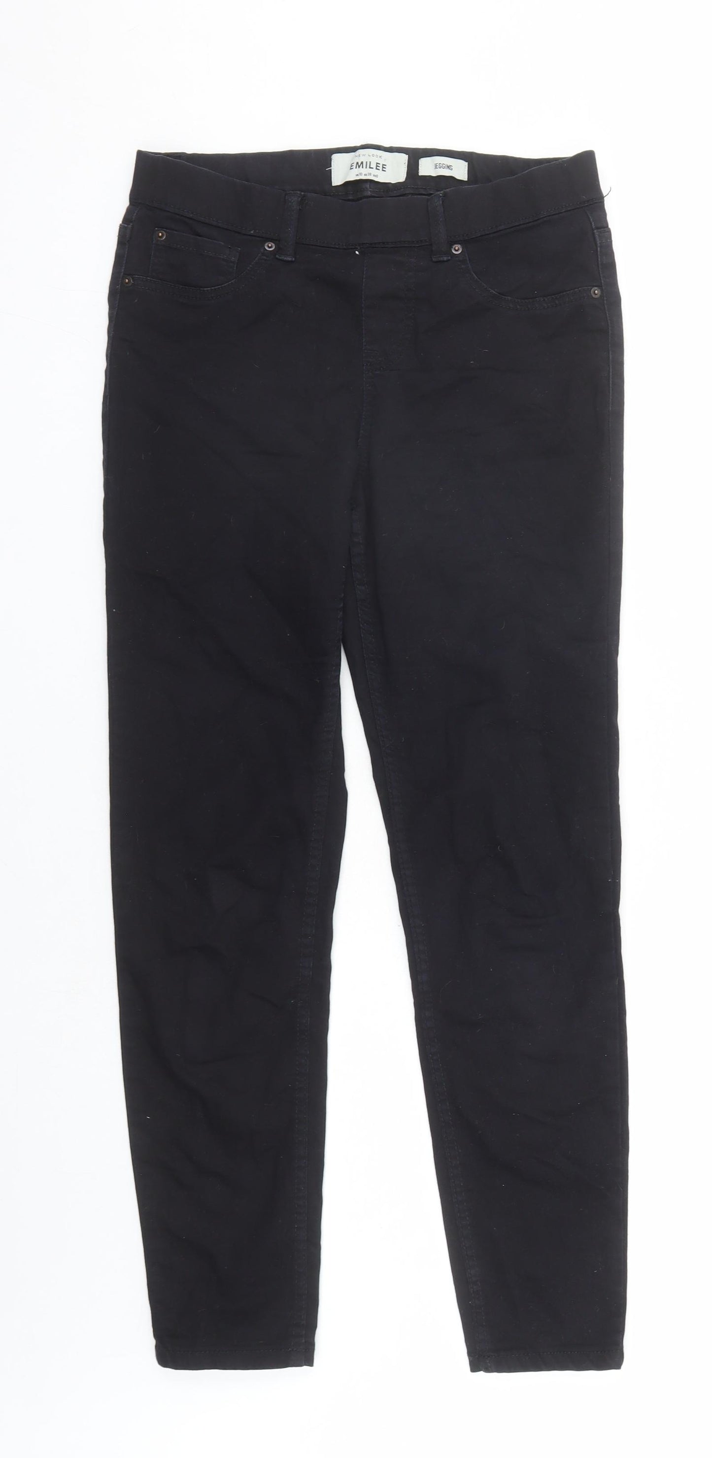New Look Womens Black Cotton Jegging Jeans Size 10 L29 in Regular - Elasticated Waist