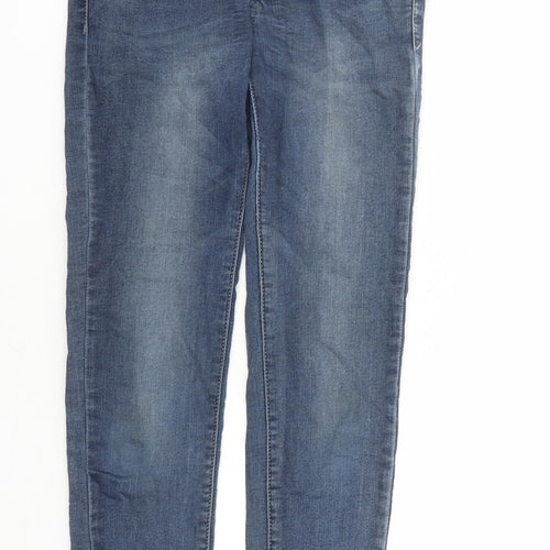 Miss BonBon Womens Blue Cotton Skinny Jeans Size S L28 in Regular Zip